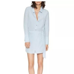 HALSTON HERITAGE Blue Shirt Dress Size 8